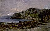 Edward Mitchell Bannister Rocks at Newport painting
